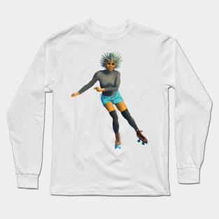 Alien Girl Roller Skates Rollergirl Art Long Sleeve T-Shirt